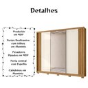 Ver imagem 5 de Guarda Roupa Casal Arizona Espelho 3 Portas de Correr Freijó Off White Moval