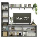 Ver imagem 5 de Rack Suspenso para TV até 70 Polegadas + Prateleira 200cm Cinza Nice Madesa 01