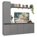Ver imagem 2 de Rack Suspenso para TV até 70 Polegadas + Prateleira 200cm Cinza Nice Madesa 01