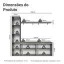 Ver imagem 3 de Rack Suspenso para TV até 70 Polegadas + Prateleira 200cm Cinza Nice Madesa 01