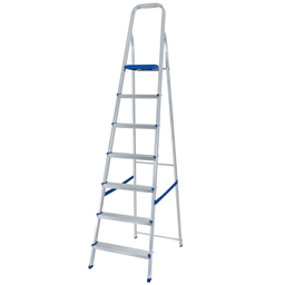 Escada de Alumínio 7 Degraus Domestica Reforçada - 1