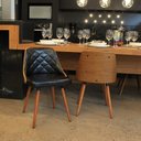 Ver mais imagens de Kit 2 Cadeiras para Sala de Jantar Estofadas Milão Prata/Preto