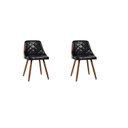 Ver imagem 2 de Kit 2 Cadeiras para Sala de Jantar Estofadas Milão Prata/Preto