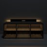 Rack Gamer Geek Madeira Metal com Led Incluso - Preto A5 - 6
