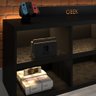 Rack Gamer Geek Madeira Metal com Led Incluso - Preto A5 - 5