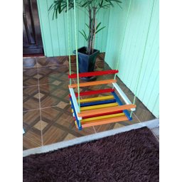 Balanço gangorra infantil madeira 50x40 Colorido até 100kg - 8
