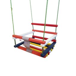 Balanço gangorra infantil madeira 50x40 Colorido até 100kg - 3