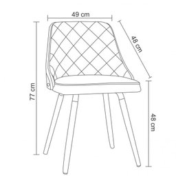 Kit 4 cadeiras para sala de jantar estofadas Milão - 6