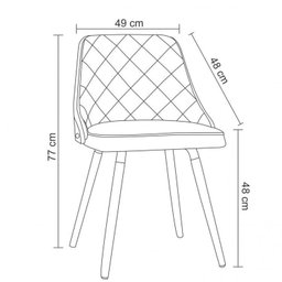 Kit 4 Cadeiras para Sala de Jantar Estofadas Milão Prata/Preto - 6 Kit 4 Cadeiras para Sala de Jantar Estofadas Milão Prata/Preto - 6