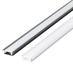 Kit 10 Perfil de Led Reforçado Embutir 24x7mm Barra 1m para Fita de Led Pasilux:preto - 3