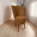 Ver imagem 2 de Cadeira Poltrona Decorativa Pétala Veludo Premium Pés Retrô Palito Sala e Quarto Terracota