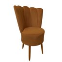 Ver imagem 1 de Cadeira Poltrona Decorativa Pétala Veludo Premium Pés Retrô Palito Sala e Quarto Terracota