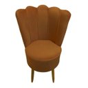 Ver imagem 3 de Cadeira Poltrona Decorativa Pétala Veludo Premium Pés Retrô Palito Sala e Quarto Terracota