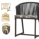 Ver imagem 4 de Mesa com 6 Cadeiras de Jantar Roma 120cm e Noronha em Alumínio Marrom Corda Náutica Estofado 6 Trama