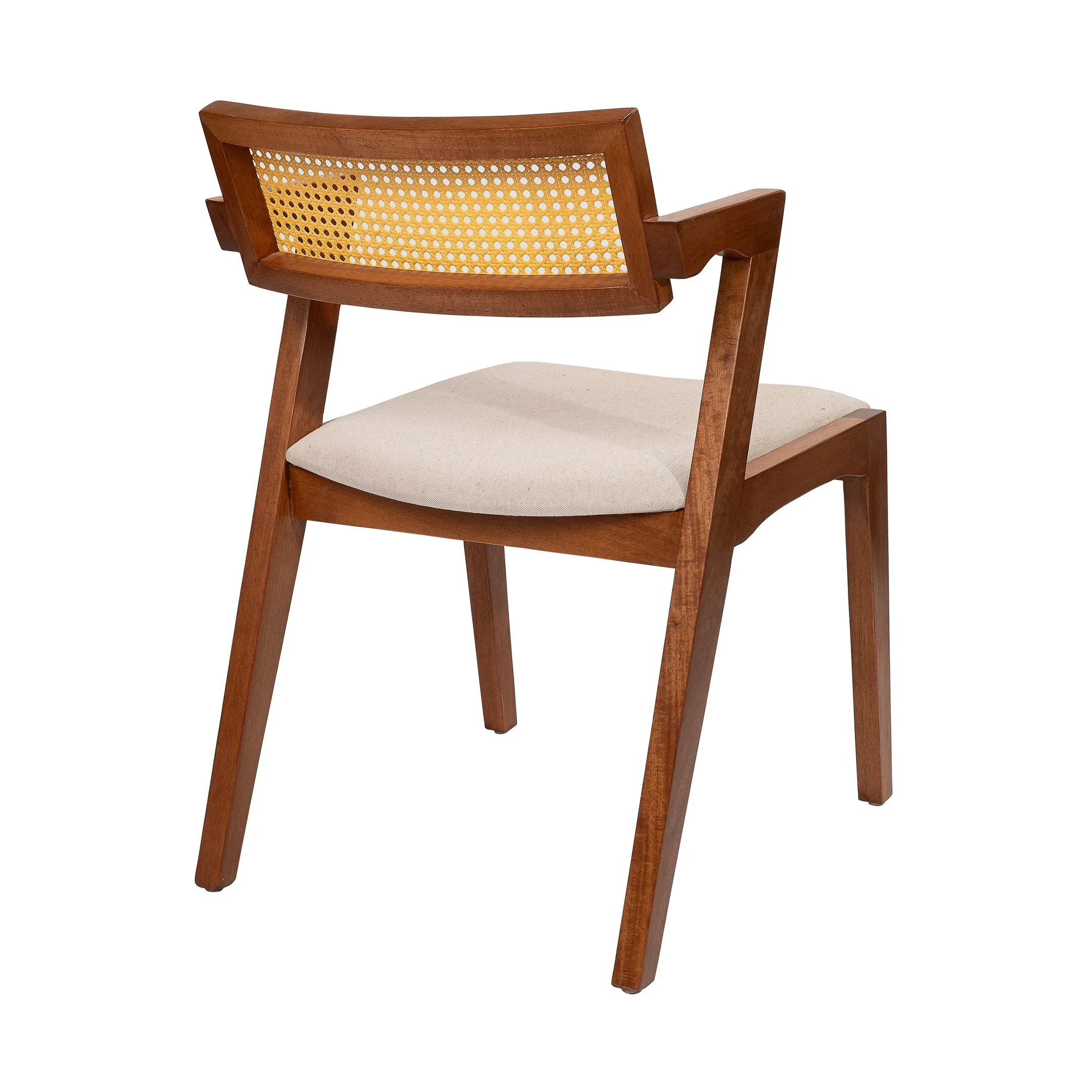 Kit 2 Cadeiras de Madeira Maciça Tauari e Rattan Natural com Assento Estofado Zahara Living Outdoor  - 16