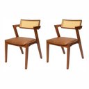 Ver imagem 1 de Kit 2 Cadeiras de Madeira Maciça com Assento Estofado Zahara Living Outdoor Espresso Móveis
