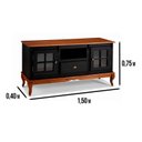 Ver imagem 2 de Rack para TV até 60 Polegadas 2 Portas com Vidro 1 Gaveta 150cm Pés Luis Xv em Madeira + Nicho