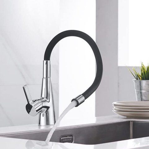 Torneira Flexível para Cozinha, Bancada Quente e Frio Monocomando com Arejador Fc-16