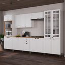 Ver imagem 1 de Armário de Cozinha Modulada Completa Fidelitá Nara 100% MDF 6 Peças 350cm 18 Portas 2 Gavetas com