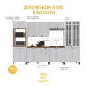 Ver imagem 5 de Armário de Cozinha Modulada Completa Fidelitá Nara 100% MDF 6 Peças 350cm 18 Portas 2 Gavetas com