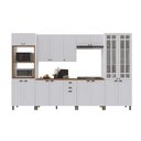 Ver imagem 2 de Armário de Cozinha Modulada Completa Fidelitá Nara 100% MDF 6 Peças 350cm 18 Portas 2 Gavetas com