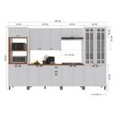 Ver imagem 4 de Armário de Cozinha Modulada Completa Fidelitá Nara 100% MDF 6 Peças 350cm 18 Portas 2 Gavetas com