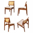 Ver imagem 5 de Kit 4 Cadeiras em Madeira Maciça Tauari e Rattan com Assento Estofado Daren Living Outdoor  