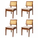Ver imagem 2 de Kit 4 Cadeiras em Madeira Maciça Tauari e Rattan com Assento Estofado Daren Living Outdoor  