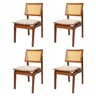 Kit 4 Cadeiras em Madeira Maciça Tauari e Rattan com Assento Estofado Daren Living Outdoor   - 2