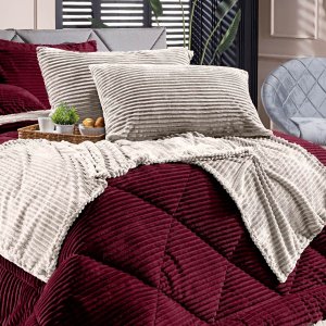 Kit de Peseira Canelada Denver C/ Fronhas 03 Peças - Tecido Canelado Mantinha