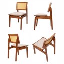 Ver imagem 4 de Kit 6 Cadeiras de Madeira Maciça Tauari e Rattan Natural Assento Estofado Daren Living Outdoor Espre