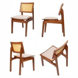 Kit 6 Cadeiras de Madeira Maciça Tauari e Rattan Natural Assento Estofado Daren Living Outdoor Espre - 4
