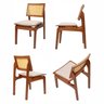 Kit 6 Cadeiras de Madeira Maciça Tauari e Rattan Natural Assento Estofado Daren Living Outdoor Espre - 3