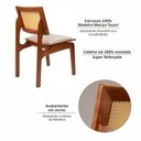 Ver imagem 4 de Kit 6 Cadeiras de Madeira Maciça Tauari e Rattan Natural Assento Estofado Daren Living Outdoor Espre