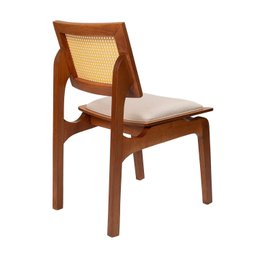 Kit 6 Cadeiras de Madeira Maciça Tauari e Rattan Natural Assento Estofado Daren Living Outdoor Espre - 15