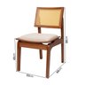 Kit 6 Cadeiras de Madeira Maciça Tauari e Rattan Natural Assento Estofado Daren Living Outdoor Espre - 4