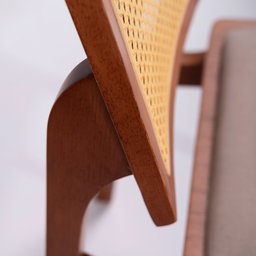 Kit 6 Cadeiras de Madeira Maciça Tauari e Rattan Natural Assento Estofado Daren Living Outdoor Espre - 18