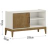 Rack Para Tv 42 Pol Em MDF/Madeira Maciça 2918 Milao Off White Freijo FNT - 4