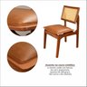 Kit 4 Cadeiras de Madeira 100% Maciça Tauari e Rattan Natural com Assento Estofado Daren Li - 11