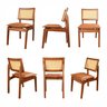 Kit 6 Cadeiras de Madeira 100% Maciça Tauari e Rattan Natural com Assento Estofado Daren Li - 4
