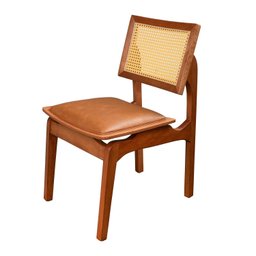 Conjunto com 6 Cadeiras de Madeira 100% Maciça Tauari e Rattan Natural com Assento Estofado Daren Li - 13