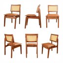 Ver imagem 6 de Kit 6 Cadeiras de Jantar Madeira 100% Maciça Tauari e Rattan Natural com Assento Estofado Daren Li