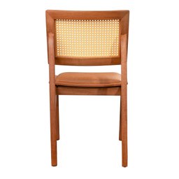 Conjunto com 6 Cadeiras de Madeira 100% Maciça Tauari e Rattan Natural com Assento Estofado Daren Li - 16