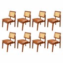 Ver imagem 2 de Kit 8 Cadeiras de Madeira 100% Maciça Tauari e Rattan Natural com Assento Estofado Daren Li