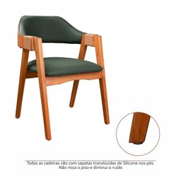 Kit 6 Cadeiras de Madeira Maciça Tauari, Estofada e Braço com Corda Náutica Bélgica Espresso Móveis   - 9