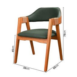Kit 6 Cadeiras de Madeira Maciça Tauari, Estofada e Braço com Corda Náutica Bélgica Espresso Móveis   - 5