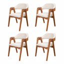 Ver imagem 2 de Kit 4 Cadeiras de Madeira 100% Maciça Tauari, Estofada e Braço em Couro Original Bélgica