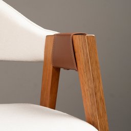 Kit 6 Cadeiras de Madeira 100% Maciça Tauari, Estofada e Braço em Couro Original Bélgica   - 17