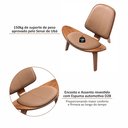 Ver imagem 6 de  Conjunto 2 Poltronas de Compensado Naval, Prensado e Multilaminado, Lamina Freijó e Estofada Shell Espresso Móveis Imbuia/Caramelo
