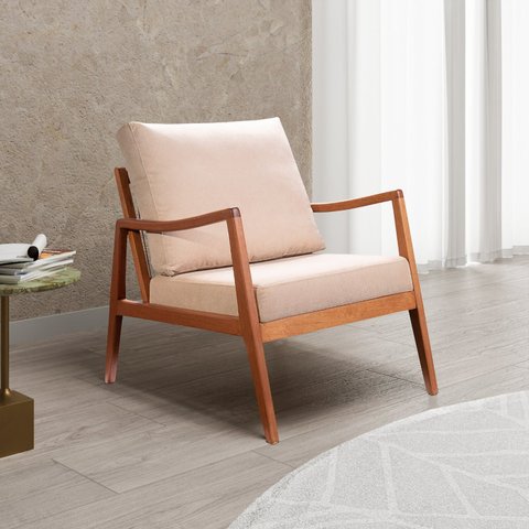 Poltrona de Madeira Maciça Tauari e Corda Naútica e Estofada Imani Living Outdoor